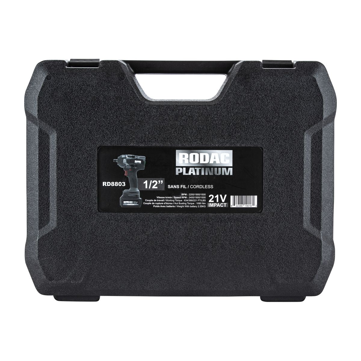 Rodac Platinum RD8803 - 20V 1/2" Brushless Cordless 3-Speed 1080Nm Impact Wrench