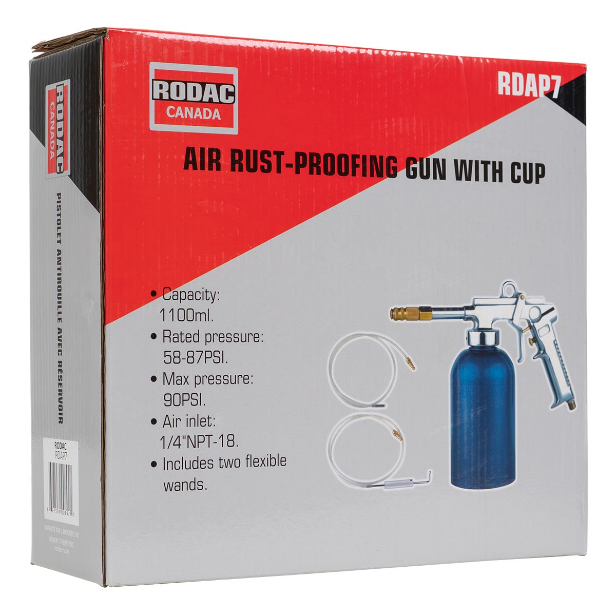 Pistolet à rouille pneumatique 1L 30-80 Psi