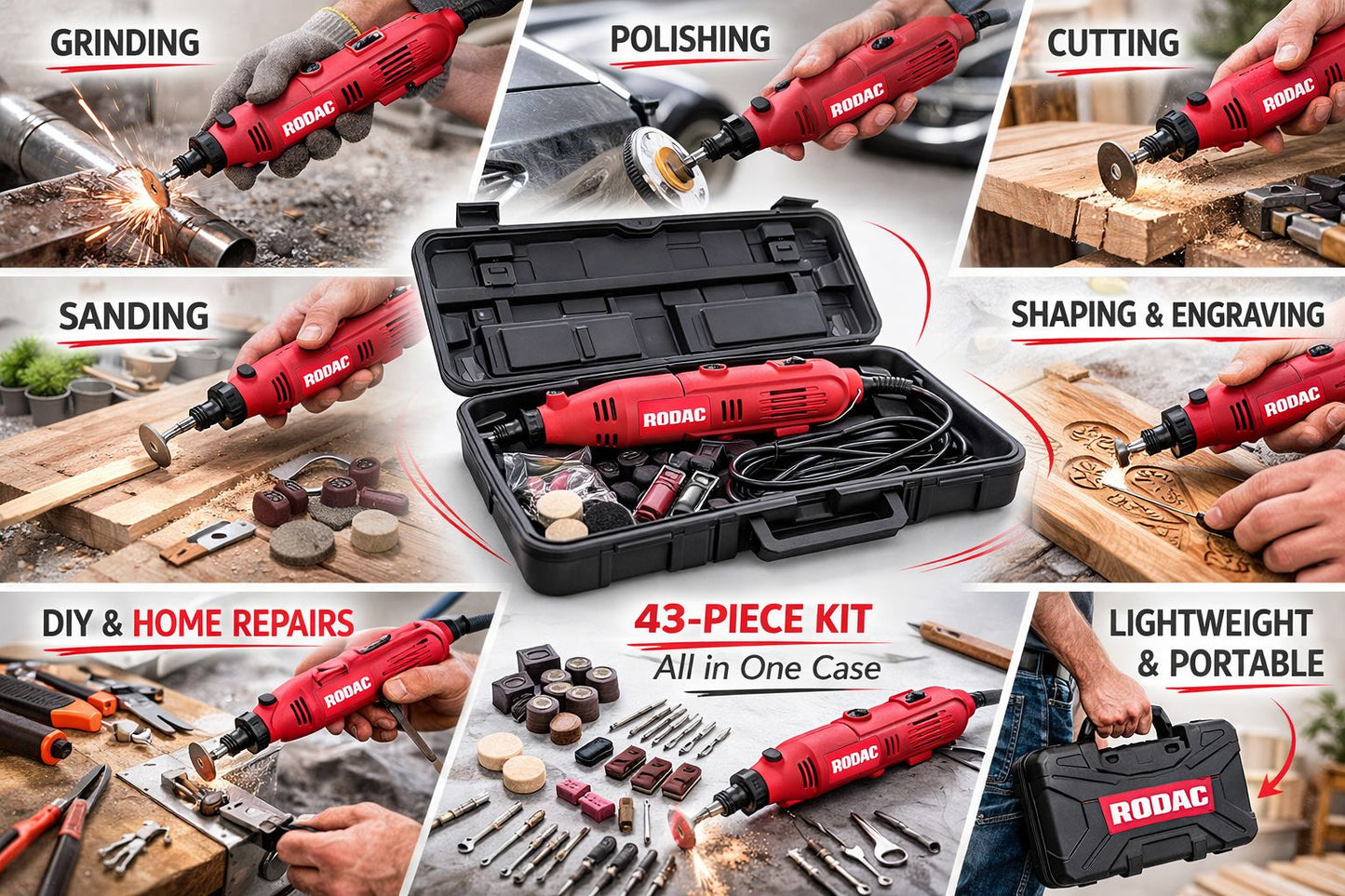 43PC ROTARY TOOL KIT