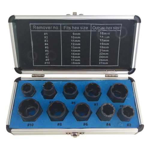Jeu d'extracteurs de douilles torsadées (10 pcs. • Met)