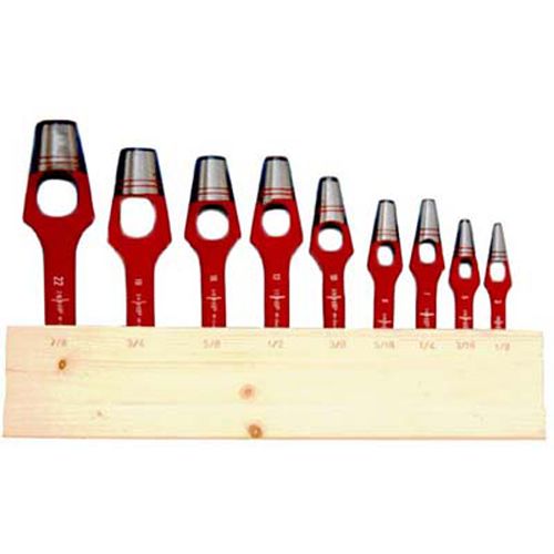 Kit Hole Punch 9 Pc 1/8 A 7/8"