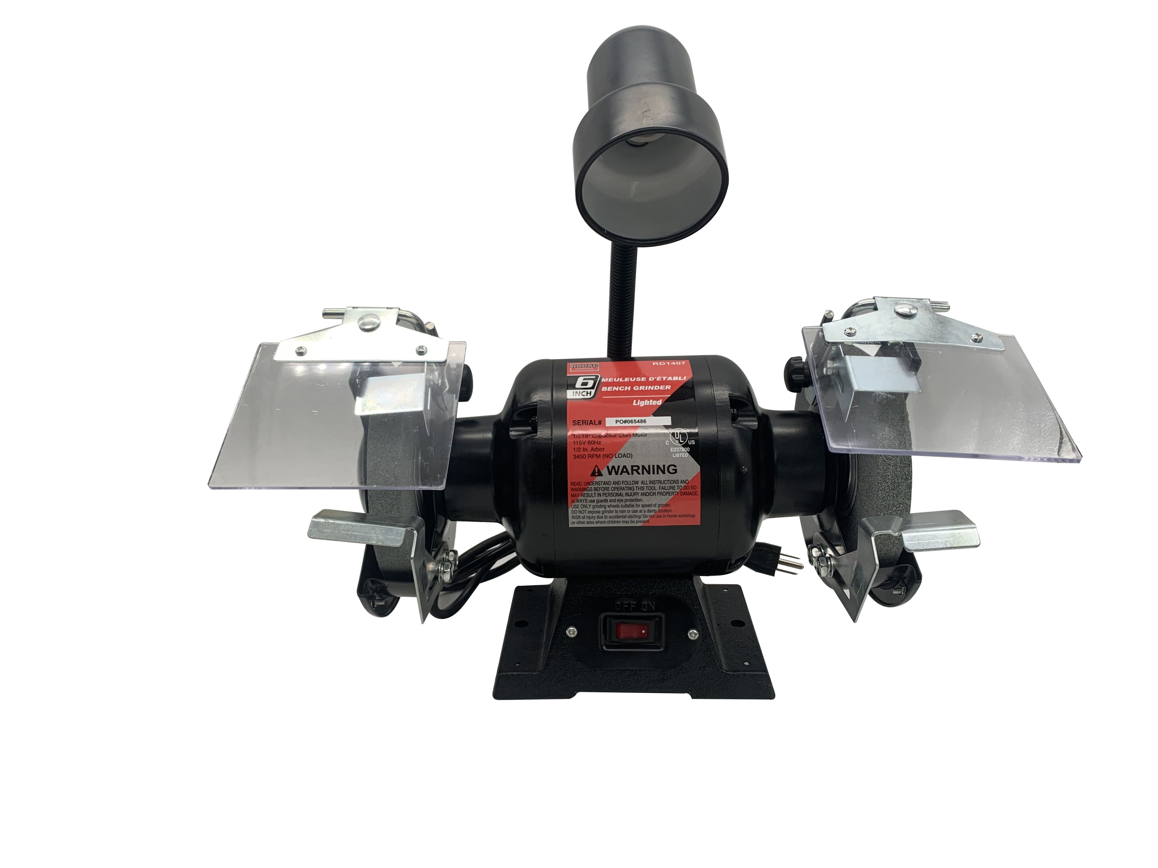 Meuleuse d'établi 6" 110 V avec lampe de travail