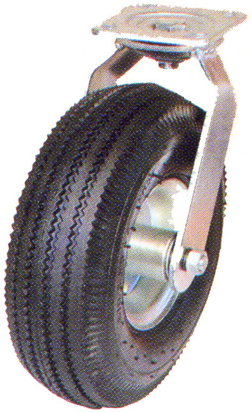 Roue pneumatique pivotante robuste 8"